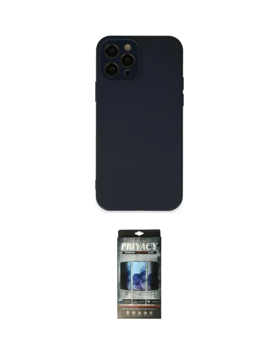 ieg™ iPhone 12 Pro Kılıf Çekirdek Modern Serisi - Siyah 34D Hayalet Izgaralı Cam