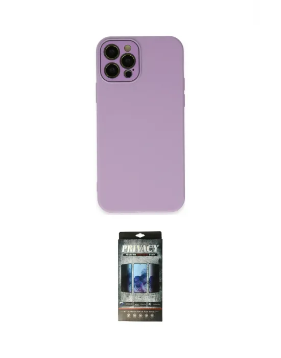 ieg™ iPhone 12 Pro Kılıf Çekirdek Modern Serisi - Siyah 34D Hayalet Izgaralı Cam