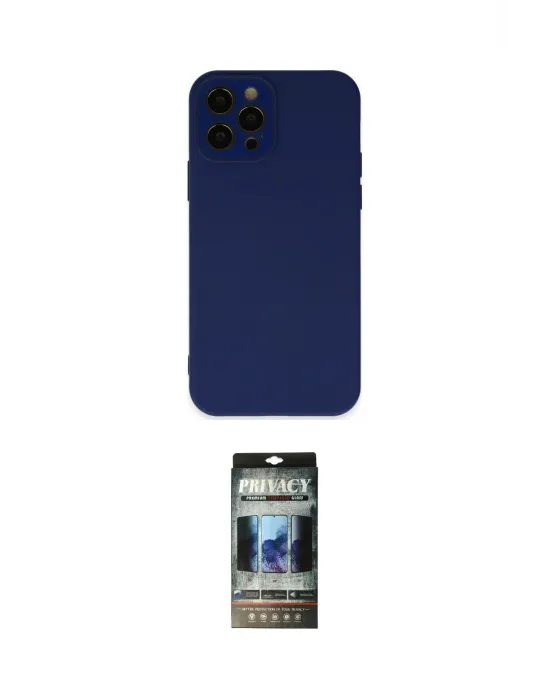 ieg™ iPhone 12 Pro Kılıf Çekirdek Modern Serisi - Siyah 34D Hayalet Izgaralı Cam