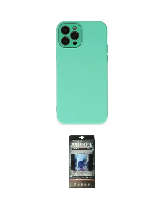 ieg™ iPhone 12 Pro Kılıf Çekirdek Modern Serisi - Siyah 34D Hayalet Izgaralı Cam