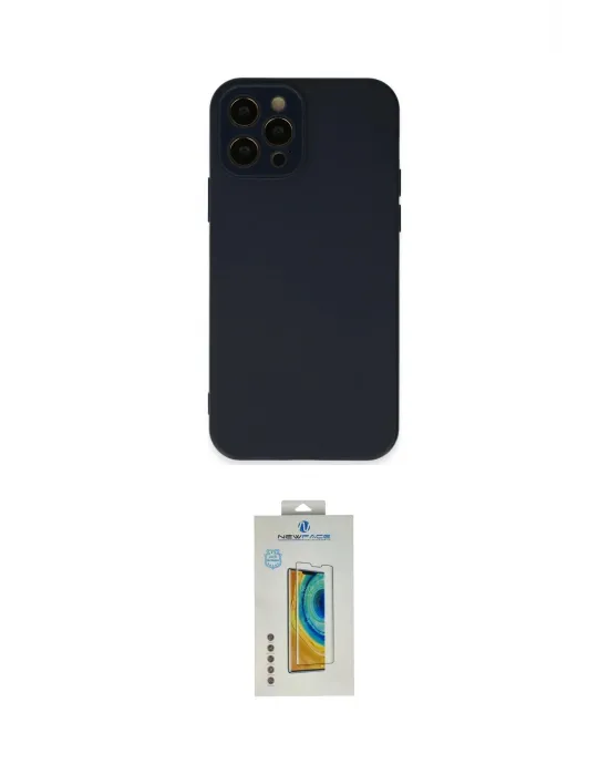 ieg™ iPhone 12 Pro Kılıf Çekirdek Modern Serisi - Siyah Polymer Nano Ekran Koruyucu