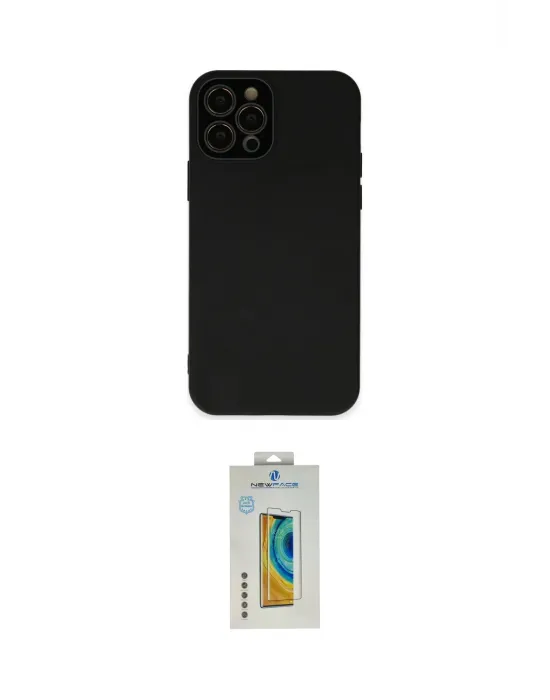 ieg™ iPhone 12 Pro Kılıf Çekirdek Modern Serisi - Siyah Polymer Nano Ekran Koruyucu
