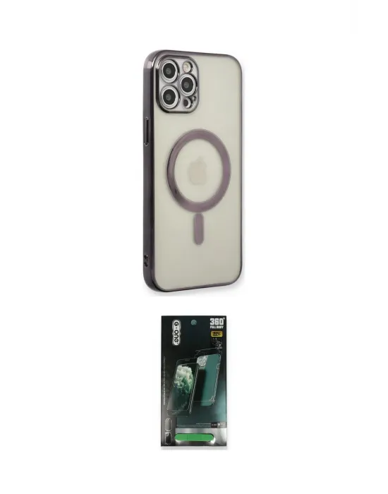 ieg™ iPhone 12 Pro Kılıf Doruk Minimal - Şeffaf 360 Full Body Arka Koruyucu