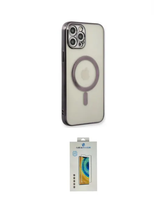ieg™ iPhone 12 Pro Kılıf Doruk Minimal - Siyah Polymer Nano Ekran Koruyucu