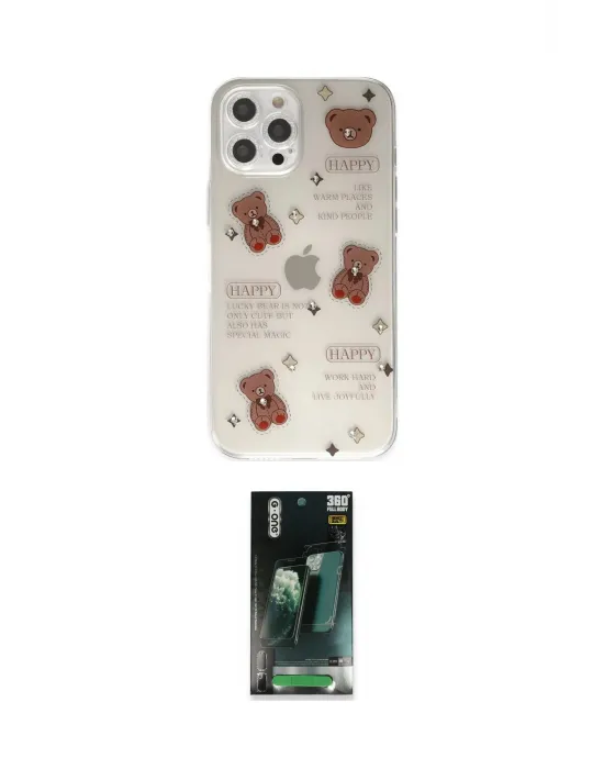 ieg™ iPhone 12 Pro Kılıf Eksen Asil Prime - Siyah 360 Mat Full Body Arka Koruyucu