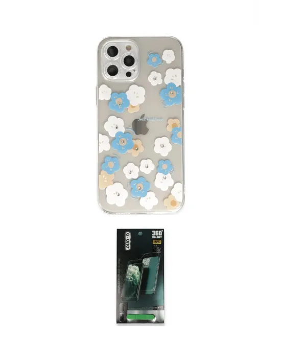 ieg™ iPhone 12 Pro Kılıf Eksen Asil Prime - Siyah 360 Mat Full Body Arka Koruyucu