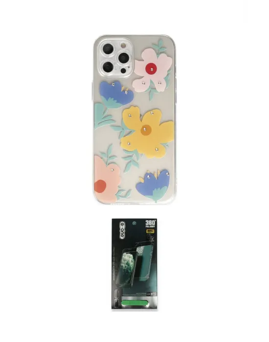 ieg™ iPhone 12 Pro Kılıf Eksen Asil Prime - Siyah 360 Mat Full Body Arka Koruyucu