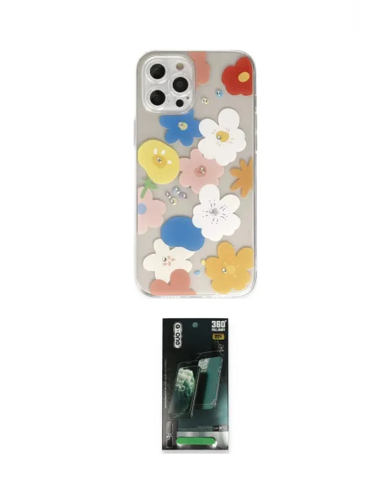 ieg™ iPhone 12 Pro Kılıf Eksen Asil Prime - Siyah 360 Mat Full Body Arka Koruyucu