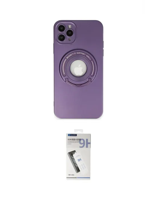 ieg™ iPhone 12 Pro Kılıf Eksen Klasik Prime - Şeffaf Uv Polymer Nano Ekran Koruyucu