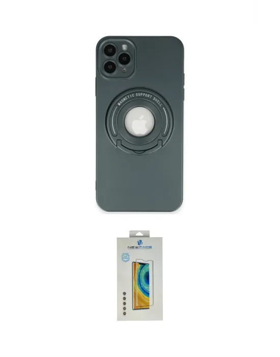 ieg™ iPhone 12 Pro Kılıf Eksen Klasik Prime - Siyah Polymer Nano Ekran Koruyucu