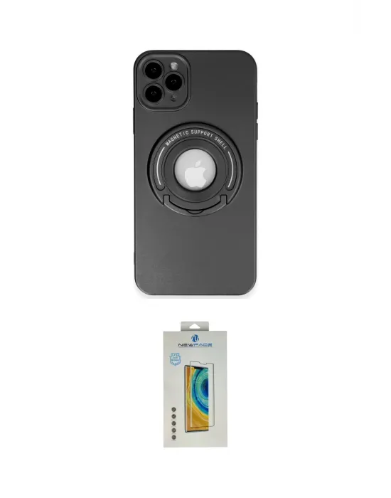 ieg™ iPhone 12 Pro Kılıf Eksen Klasik Prime - Siyah Polymer Nano Ekran Koruyucu