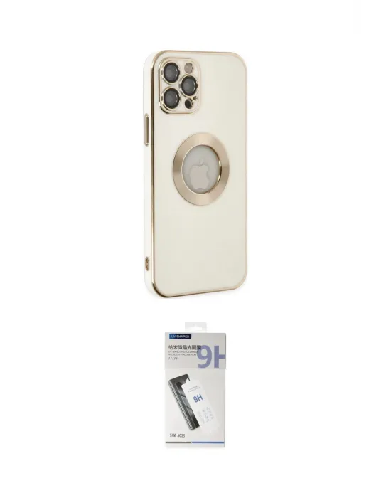ieg™ iPhone 12 Pro Kılıf İz Form Serisi - Şeffaf Uv Polymer Nano Ekran Koruyucu