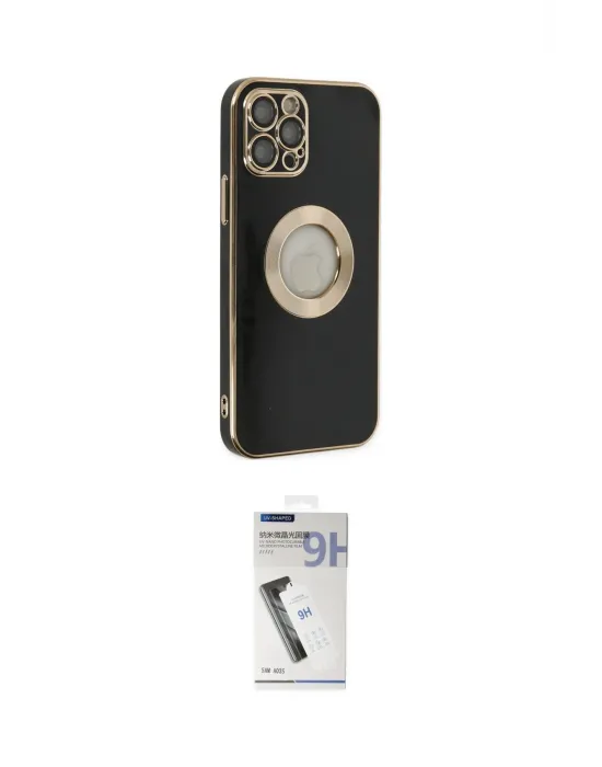ieg™ iPhone 12 Pro Kılıf İz Form Serisi - Şeffaf Uv Polymer Nano Ekran Koruyucu