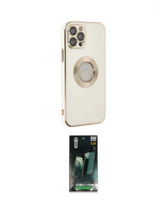 ieg™ iPhone 12 Pro Kılıf İz Form Serisi - Siyah 360 Mat Full Body Arka Koruyucu