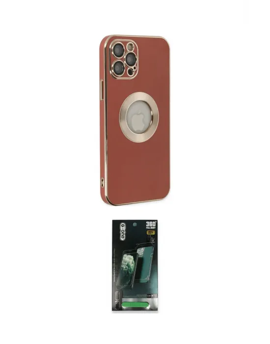 ieg™ iPhone 12 Pro Kılıf İz Form Serisi - Siyah 360 Mat Full Body Arka Koruyucu