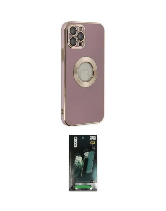 ieg™ iPhone 12 Pro Kılıf İz Form Serisi - Siyah 360 Mat Full Body Arka Koruyucu
