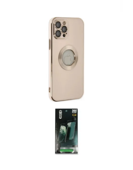 ieg™ iPhone 12 Pro Kılıf İz Form Serisi - Siyah 360 Mat Full Body Arka Koruyucu