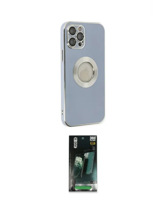 ieg™ iPhone 12 Pro Kılıf İz Form Serisi - Siyah 360 Mat Full Body Arka Koruyucu