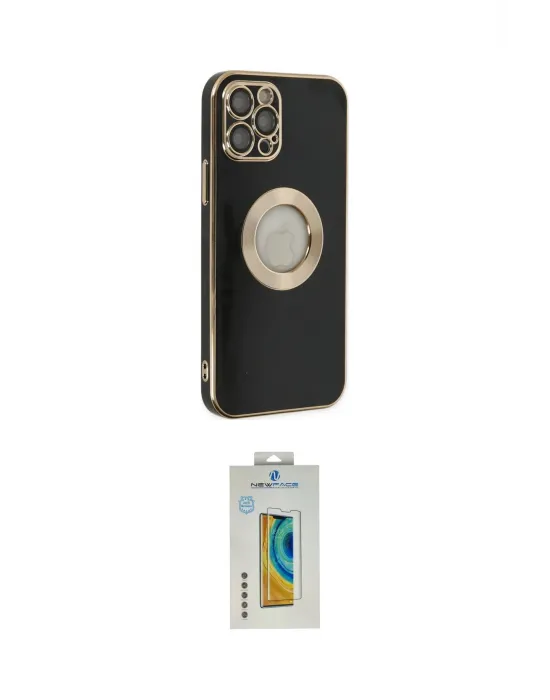 ieg™ iPhone 12 Pro Kılıf İz Form Serisi - Siyah Polymer Nano Ekran Koruyucu