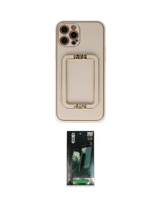 ieg™ iPhone 12 Pro Kılıf Kozmos Minimal Prime - Şeffaf 360 Full Body Arka Koruyucu