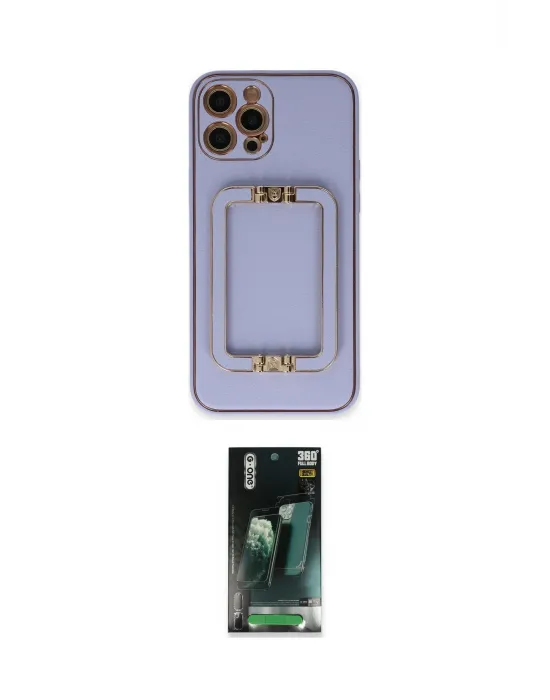 ieg™ iPhone 12 Pro Kılıf Kozmos Minimal Prime - Şeffaf 360 Full Body Arka Koruyucu