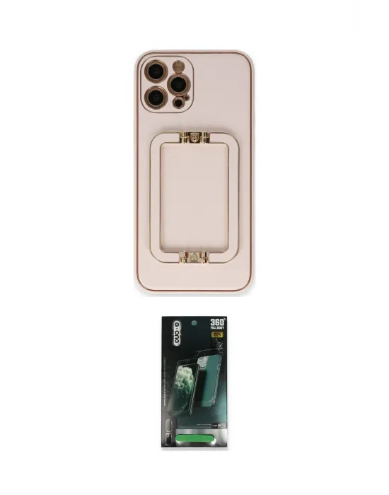 ieg™ iPhone 12 Pro Kılıf Kozmos Minimal Prime - Şeffaf 360 Full Body Arka Koruyucu