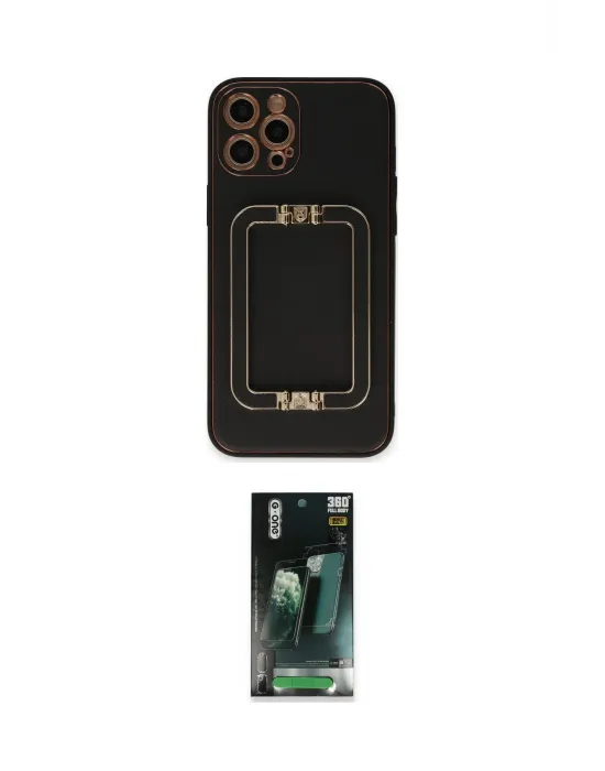 ieg™ iPhone 12 Pro Kılıf Kozmos Minimal Prime - Şeffaf 360 Full Body Arka Koruyucu
