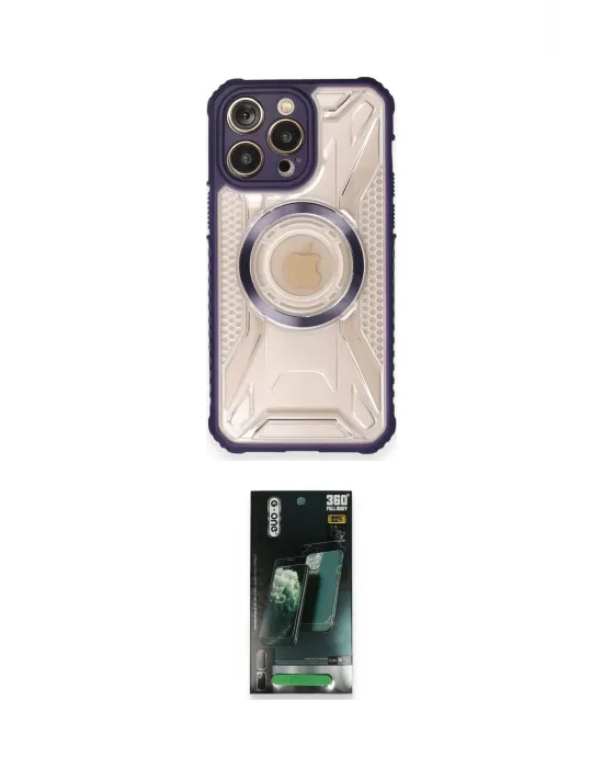 ieg™ iPhone 12 Pro Kılıf Kutup Modern - Siyah 360 Mat Full Body Arka Koruyucu