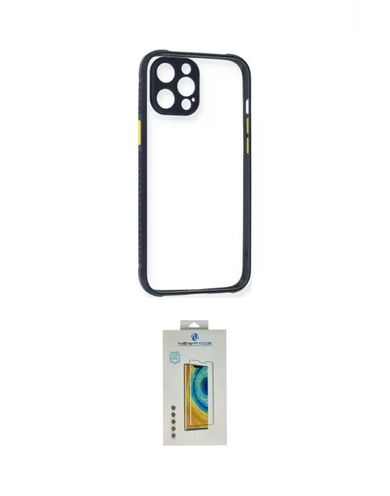 ieg™ iPhone 12 Pro Kılıf Nova Asil Özel Seri - Siyah Polymer Nano Ekran Koruyucu