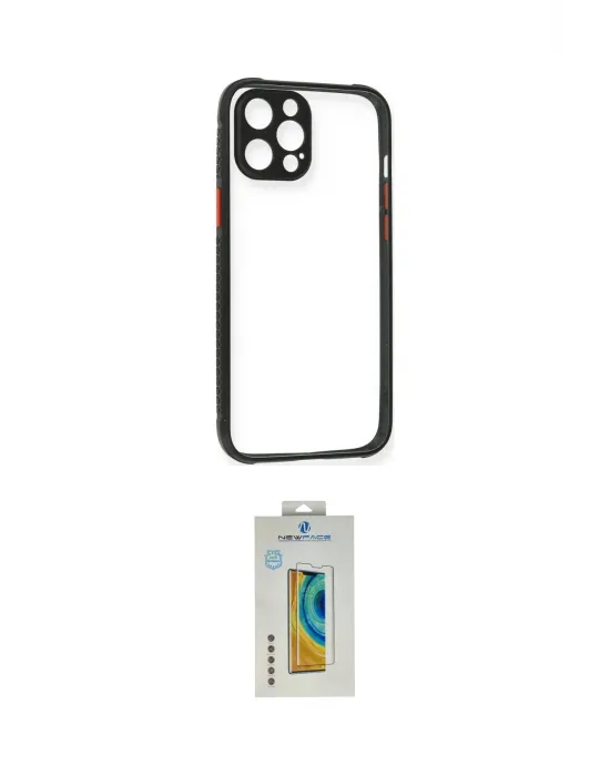 ieg™ iPhone 12 Pro Kılıf Nova Asil Özel Seri - Siyah Polymer Nano Ekran Koruyucu
