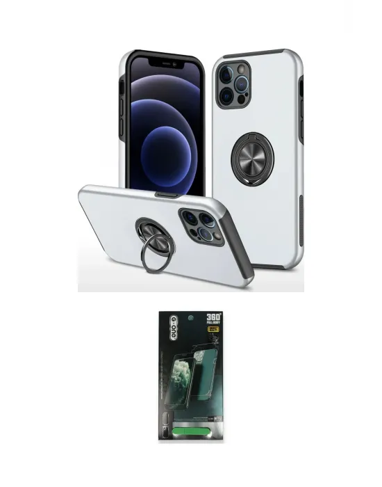 ieg™ iPhone 12 Pro Kılıf Odak Form Prime - Şeffaf 360 Full Body Arka Koruyucu