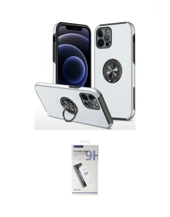 ieg™ iPhone 12 Pro Kılıf Odak Form Prime - Şeffaf Uv Polymer Nano Ekran Koruyucu