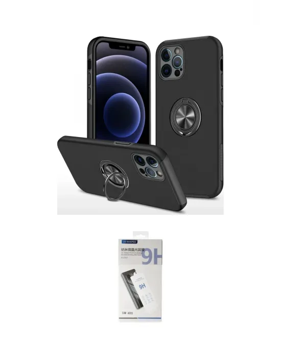 ieg™ iPhone 12 Pro Kılıf Odak Form Prime - Şeffaf Uv Polymer Nano Ekran Koruyucu