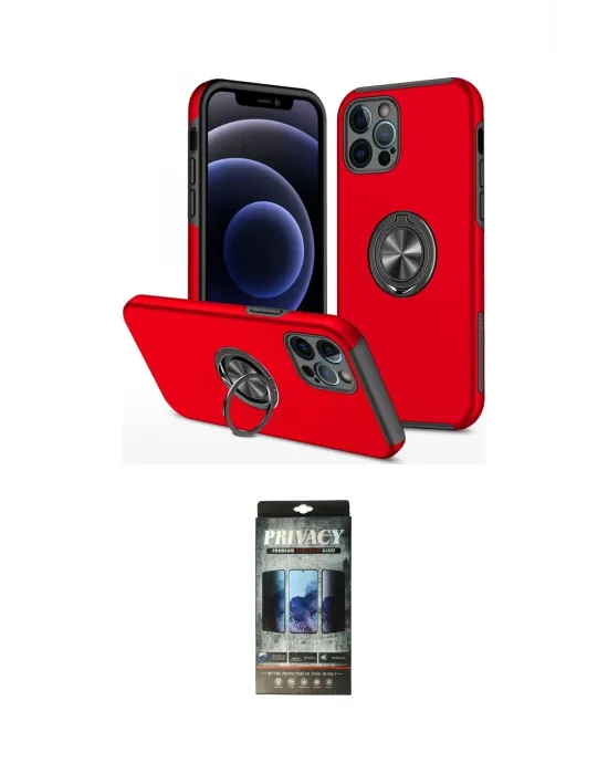ieg™ iPhone 12 Pro Kılıf Odak Form Prime - Siyah 34D Hayalet Izgaralı Cam