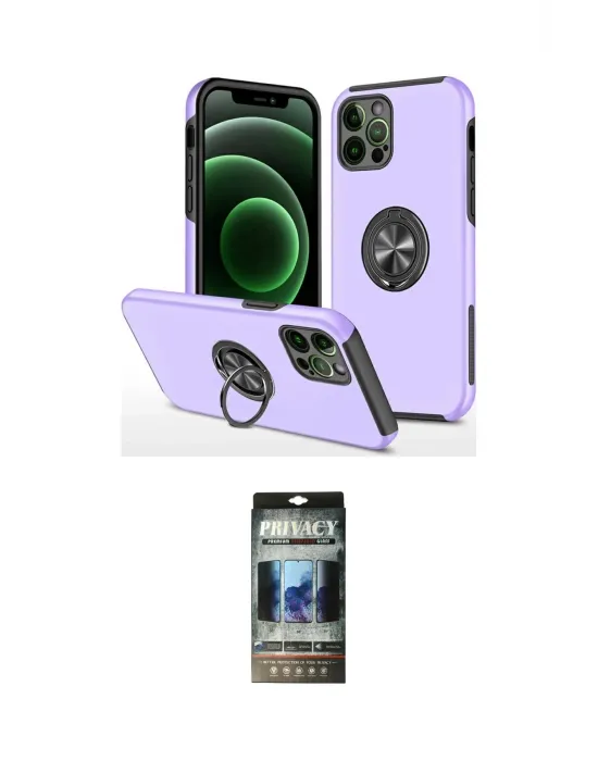 ieg™ iPhone 12 Pro Kılıf Odak Form Prime - Siyah 34D Hayalet Izgaralı Cam