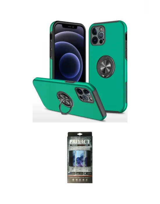 ieg™ iPhone 12 Pro Kılıf Odak Form Prime - Siyah 34D Hayalet Izgaralı Cam