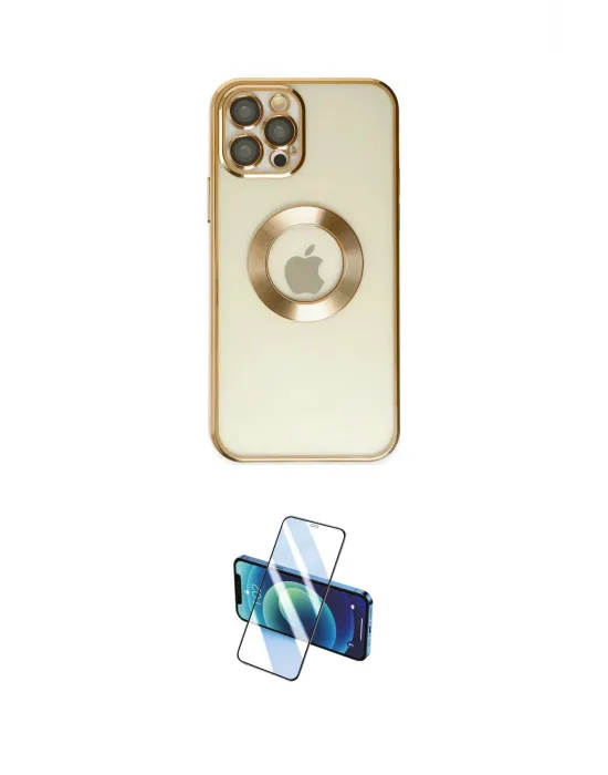 ieg™ iPhone 12 Pro Kılıf Pusula Form - Siyah 3D Antistatik Seramik Nano Ekran Koruyucu