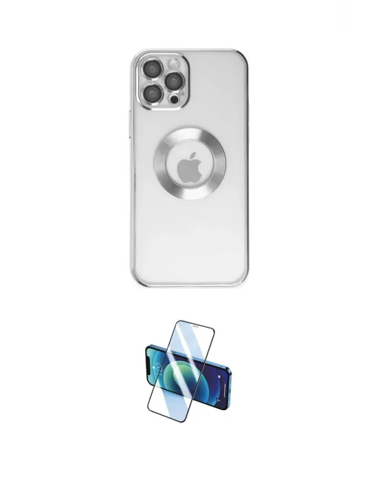 ieg™ iPhone 12 Pro Kılıf Pusula Form - Siyah 3D Antistatik Seramik Nano Ekran Koruyucu