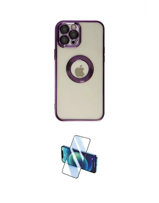 ieg™ iPhone 12 Pro Kılıf Pusula Form - Siyah 3D Antistatik Seramik Nano Ekran Koruyucu