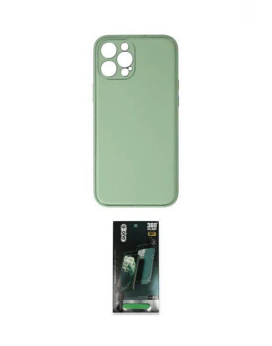ieg™ iPhone 12 Pro Kılıf Yadigar Klasik - Siyah 360 Mat Full Body Arka Koruyucu