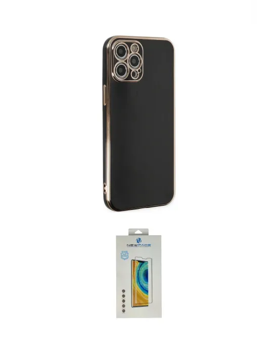 ieg™ iPhone 12 Pro Kılıf Yankı Serisi - Siyah Polymer Nano Ekran Koruyucu