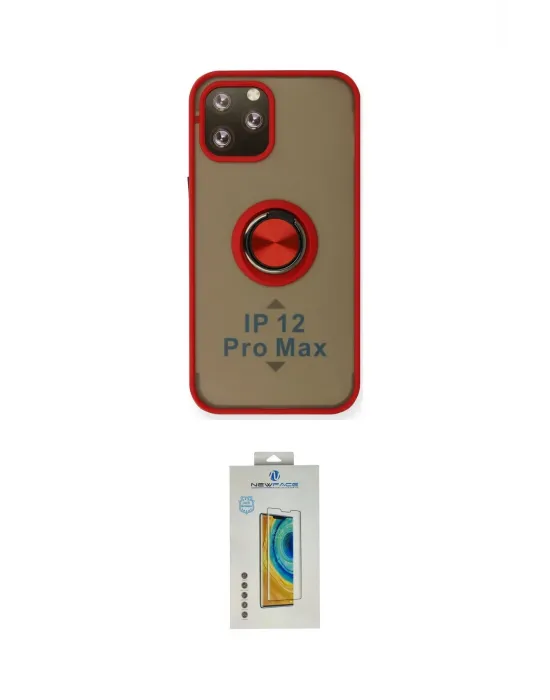ieg™ iPhone 12 Pro Kılıf Yörünge Çizgi - Siyah Polymer Nano Ekran Koruyucu
