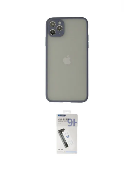 ieg™ iPhone 12 Pro Max Kılıf Ahenk Çizgi Serisi - Şeffaf Uv Polymer Nano Ekran Koruyucu