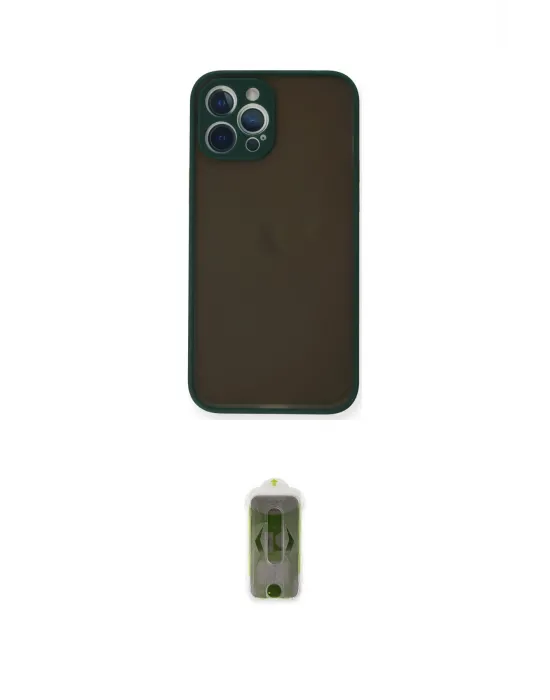 ieg™ iPhone 12 Pro Max Kılıf Ahenk Çizgi Serisi - Siyah Joko Magic 5D Hayalet Cam