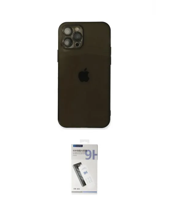 ieg™ iPhone 12 Pro Max Kılıf Ahenk Doku - Şeffaf Uv Polymer Nano Ekran Koruyucu