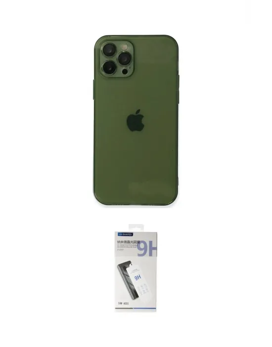 ieg™ iPhone 12 Pro Max Kılıf Ahenk Doku - Şeffaf Uv Polymer Nano Ekran Koruyucu