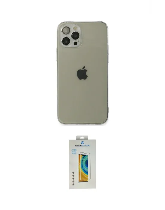 ieg™ iPhone 12 Pro Max Kılıf Ahenk Doku - Siyah Polymer Nano Ekran Koruyucu