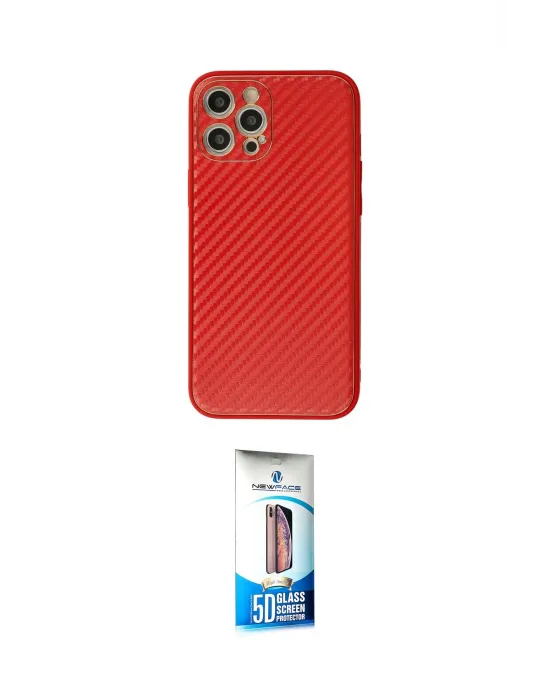 ieg™ iPhone 12 Pro Max Kılıf Ahenk Işık - Siyah 5D Eko Cam Ekran Koruyucu