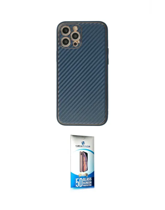 ieg™ iPhone 12 Pro Max Kılıf Ahenk Işık - Siyah 5D Eko Cam Ekran Koruyucu