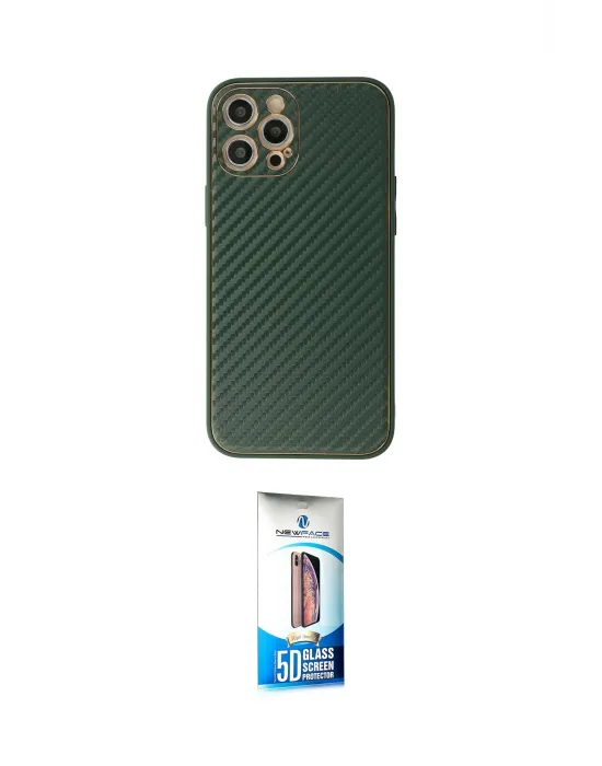 ieg™ iPhone 12 Pro Max Kılıf Ahenk Işık - Siyah 5D Eko Cam Ekran Koruyucu